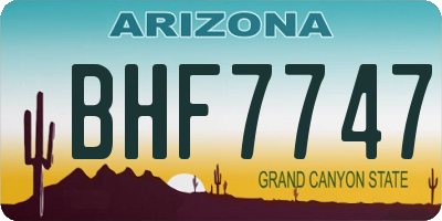 AZ license plate BHF7747