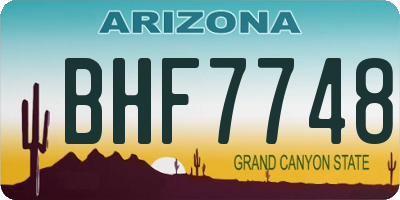 AZ license plate BHF7748