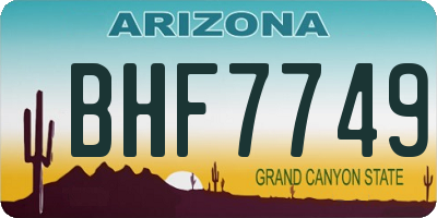 AZ license plate BHF7749