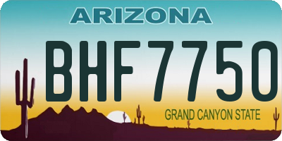 AZ license plate BHF7750