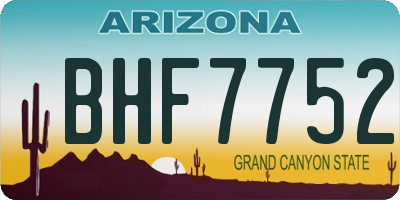 AZ license plate BHF7752
