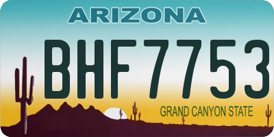 AZ license plate BHF7753