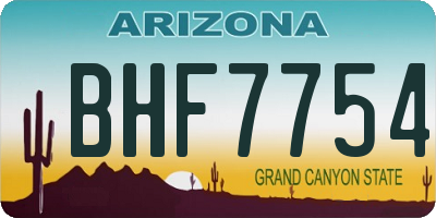 AZ license plate BHF7754