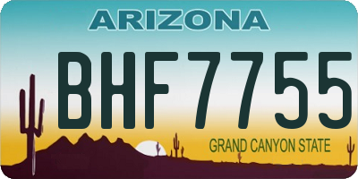 AZ license plate BHF7755