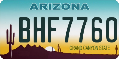 AZ license plate BHF7760
