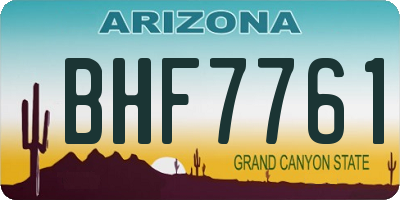 AZ license plate BHF7761
