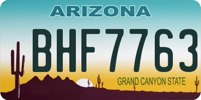 AZ license plate BHF7763