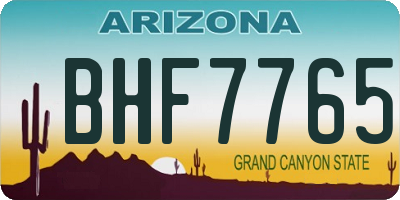 AZ license plate BHF7765