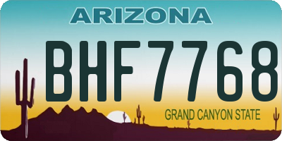AZ license plate BHF7768