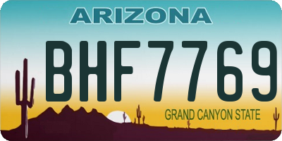 AZ license plate BHF7769