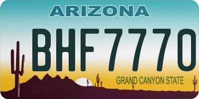 AZ license plate BHF7770