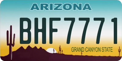 AZ license plate BHF7771