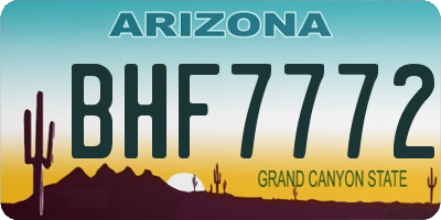 AZ license plate BHF7772