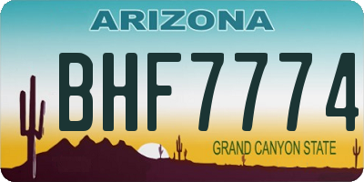 AZ license plate BHF7774
