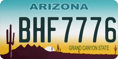AZ license plate BHF7776
