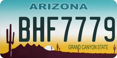 AZ license plate BHF7779