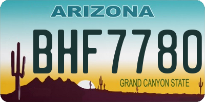 AZ license plate BHF7780