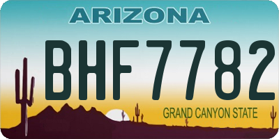 AZ license plate BHF7782