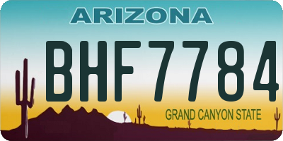 AZ license plate BHF7784