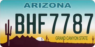 AZ license plate BHF7787