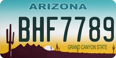 AZ license plate BHF7789