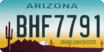 AZ license plate BHF7791