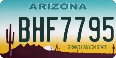 AZ license plate BHF7795