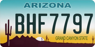 AZ license plate BHF7797