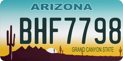 AZ license plate BHF7798