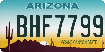 AZ license plate BHF7799