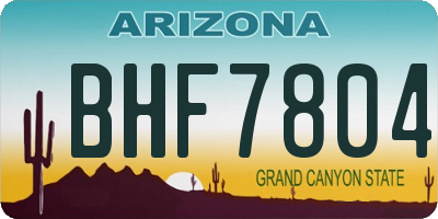 AZ license plate BHF7804