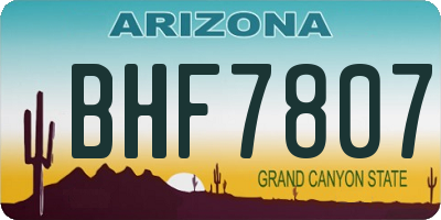 AZ license plate BHF7807