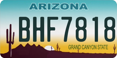 AZ license plate BHF7818