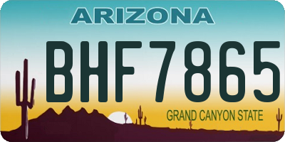 AZ license plate BHF7865