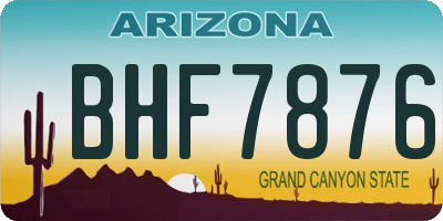 AZ license plate BHF7876