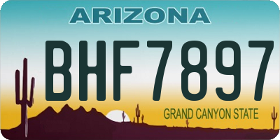 AZ license plate BHF7897