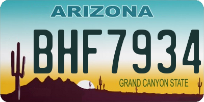 AZ license plate BHF7934