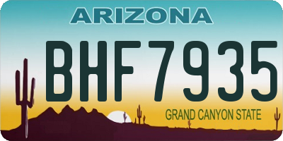 AZ license plate BHF7935