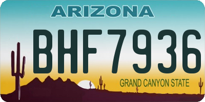 AZ license plate BHF7936