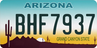 AZ license plate BHF7937
