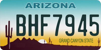 AZ license plate BHF7945
