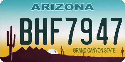 AZ license plate BHF7947