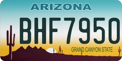 AZ license plate BHF7950