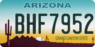 AZ license plate BHF7952