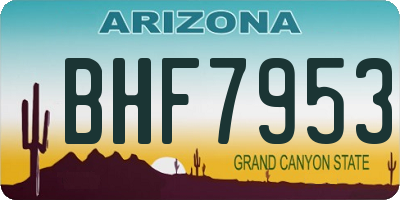 AZ license plate BHF7953
