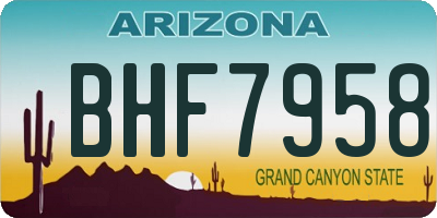 AZ license plate BHF7958