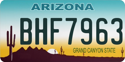 AZ license plate BHF7963