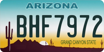 AZ license plate BHF7972