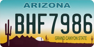 AZ license plate BHF7986