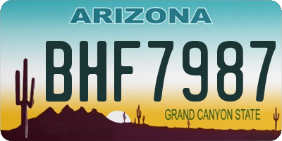 AZ license plate BHF7987